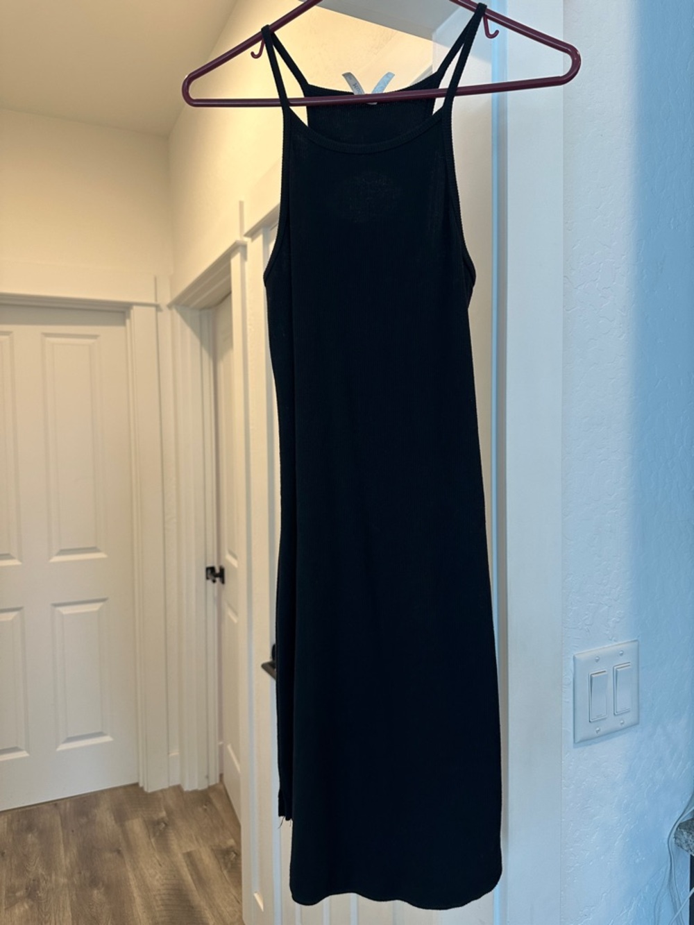 Mudd Black Ribbed Sleeveless Midi Dress
